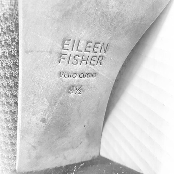 Eileen Fisher Vero Cuoio Purl Stretch Sock Bootie Heels – Size 9.5 - Picture 10 of 15